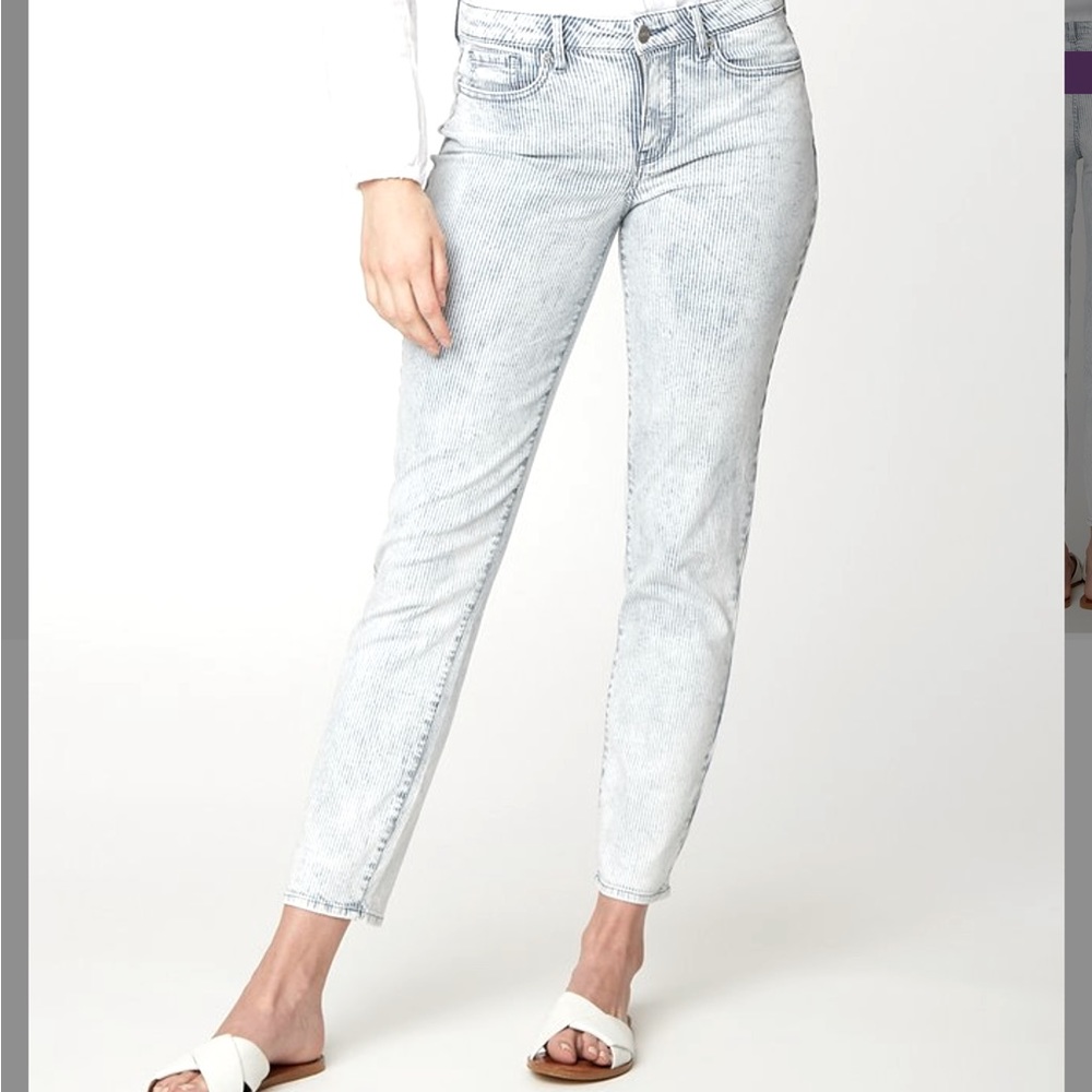 NYDJ Granada Blue Stripe Straight Leg Jeans